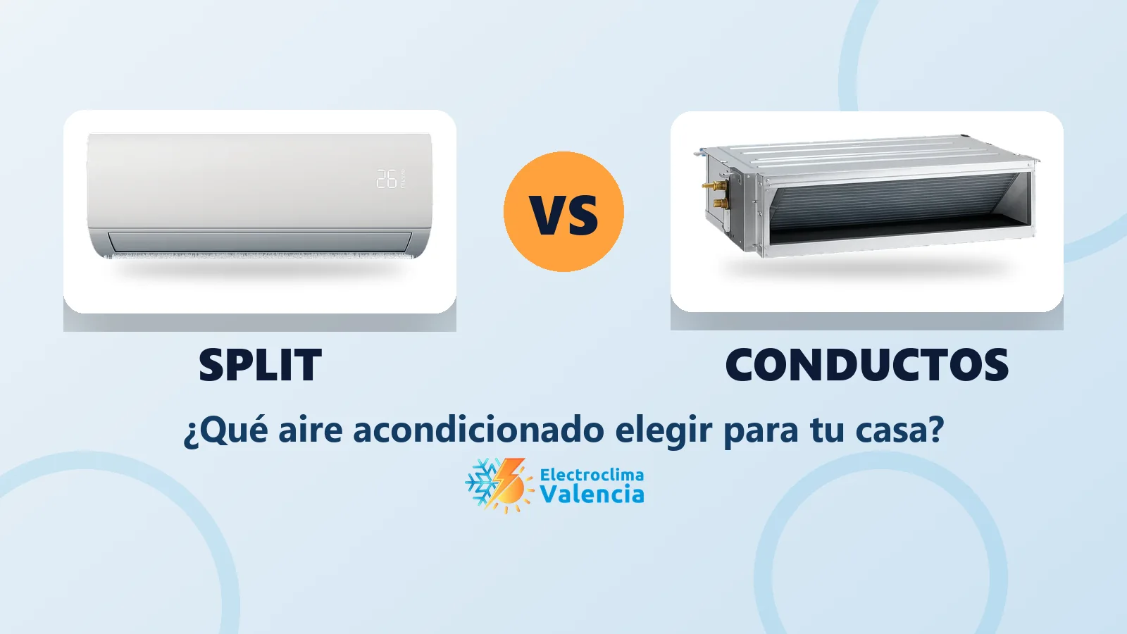Comparativa entre un aire acondicionado split y uno por conductos